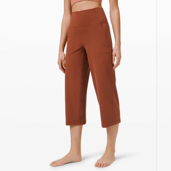 lululemon athletica Pants - Lululemon Align Wide Leg Crop Dark Terracotta Pants Size 2